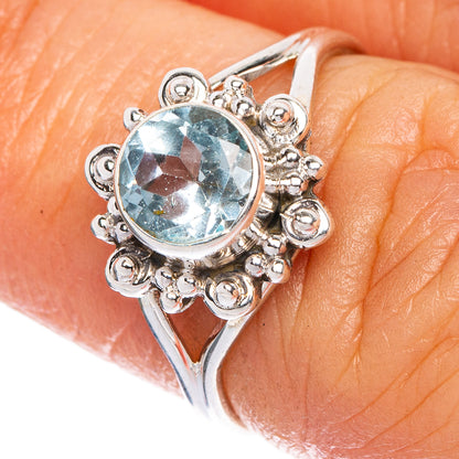 Blue Topaz Dainty Ring Size 5.5 (925 Sterling Silver) R1145