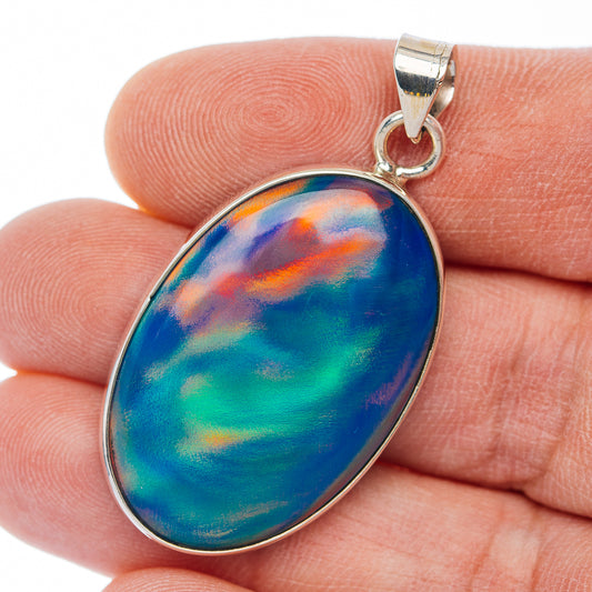 Aurora Opal Pendant 1 3/4" (.925 Sterling Silver)
