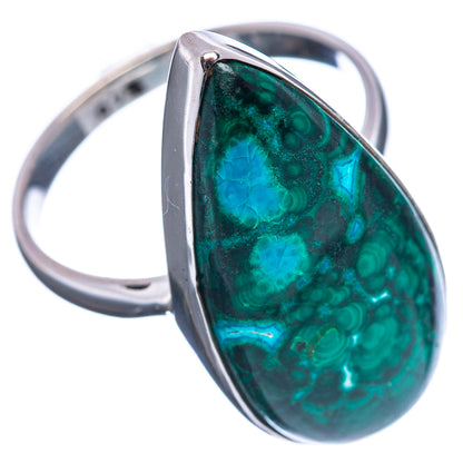 Premium Malachite In Chrysocolla Ring Size 8.75 (.925 Sterling Silver)