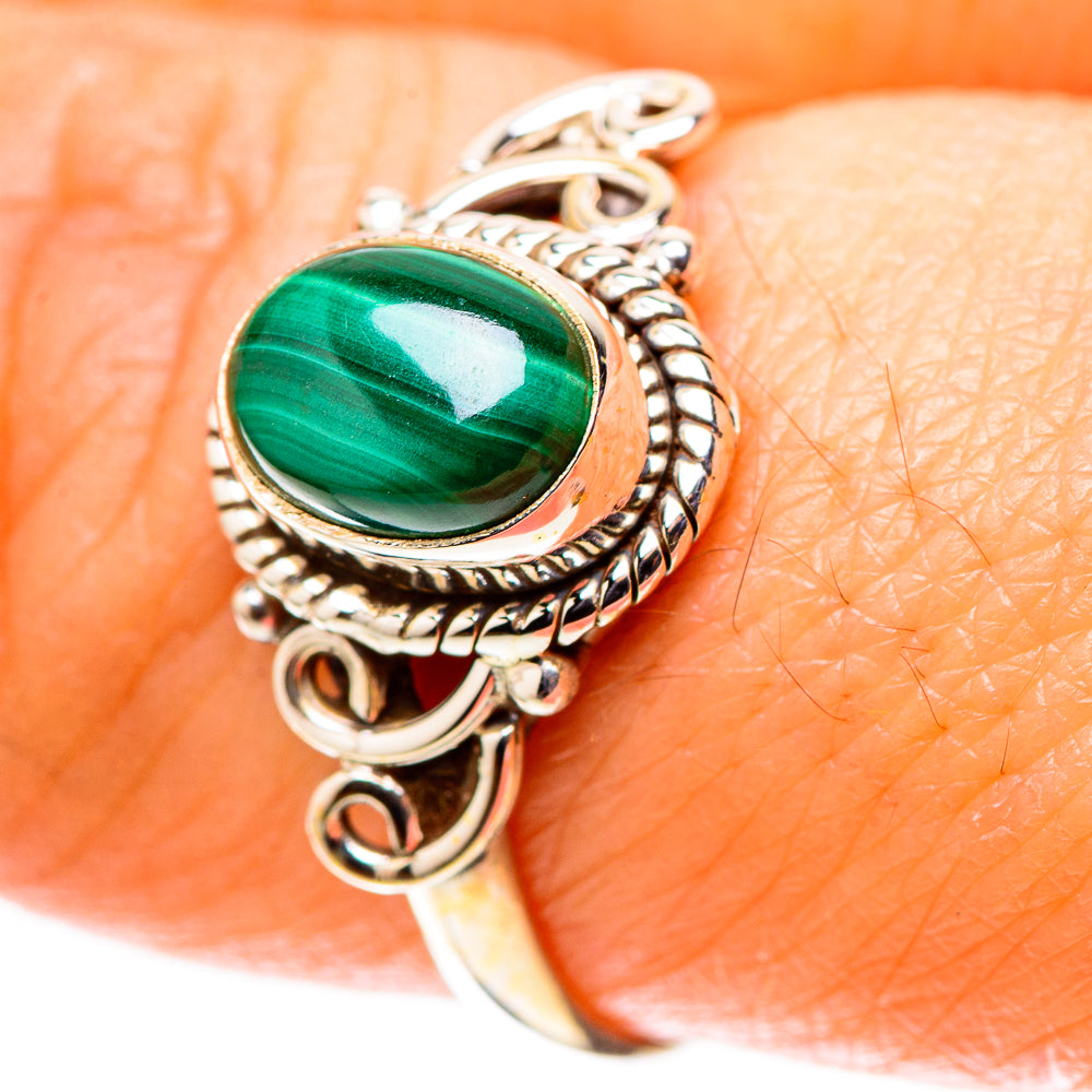 Malachite Dainty Ring Size 7 (925 Sterling Silver) RING138195