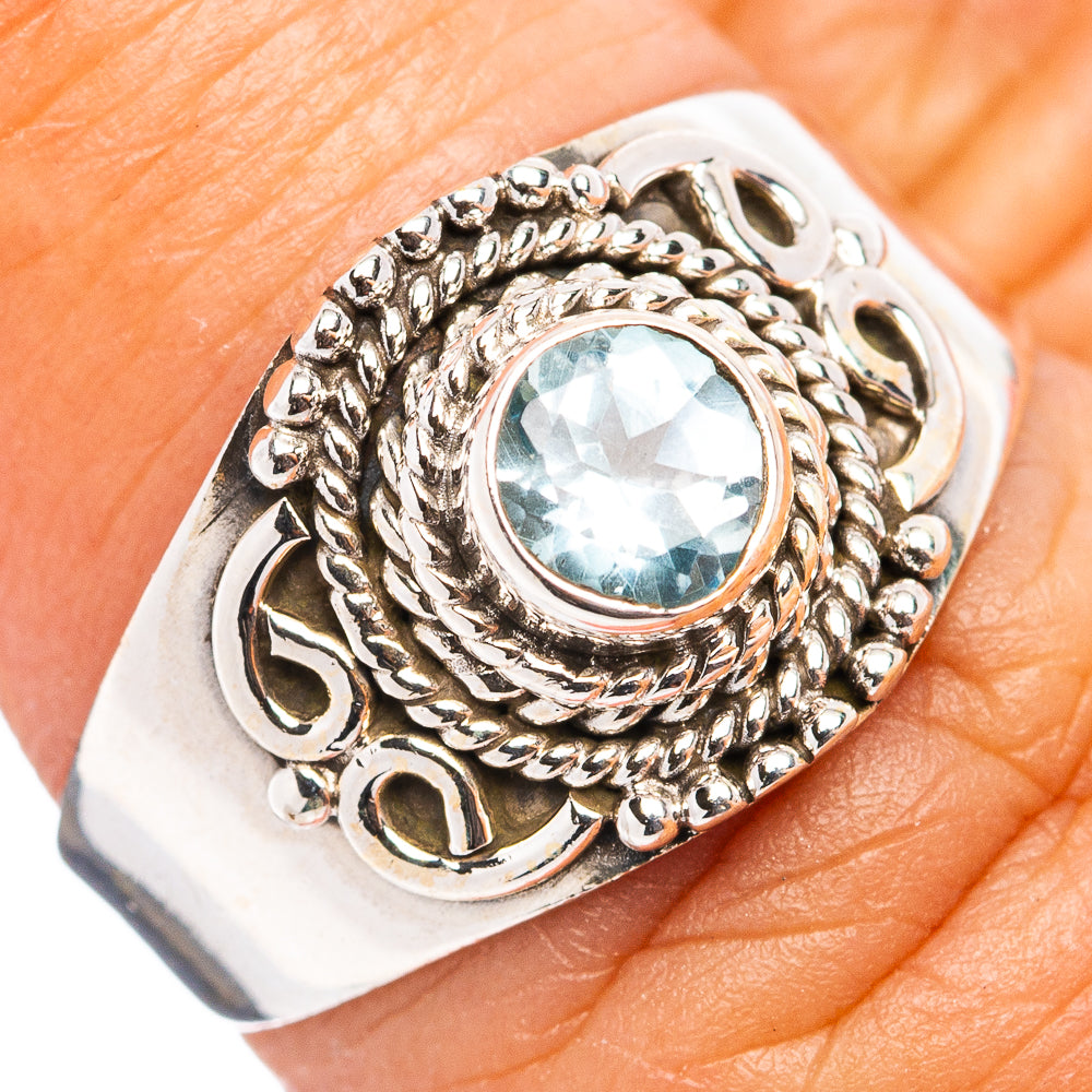 Blue Topaz Ring Size 6.75 (.925 Sterling Silver)