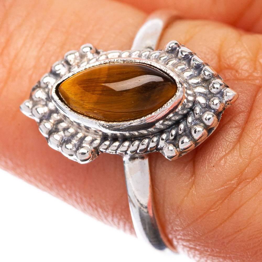 Tiger Eye Dainty Ring Size 7.25 (925 Sterling Silver) R145210