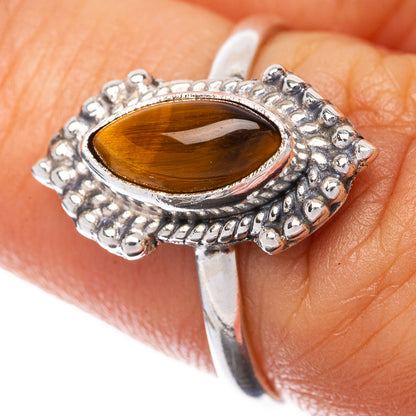 Tiger Eye Dainty Ring Size 7.25 (925 Sterling Silver) R145210