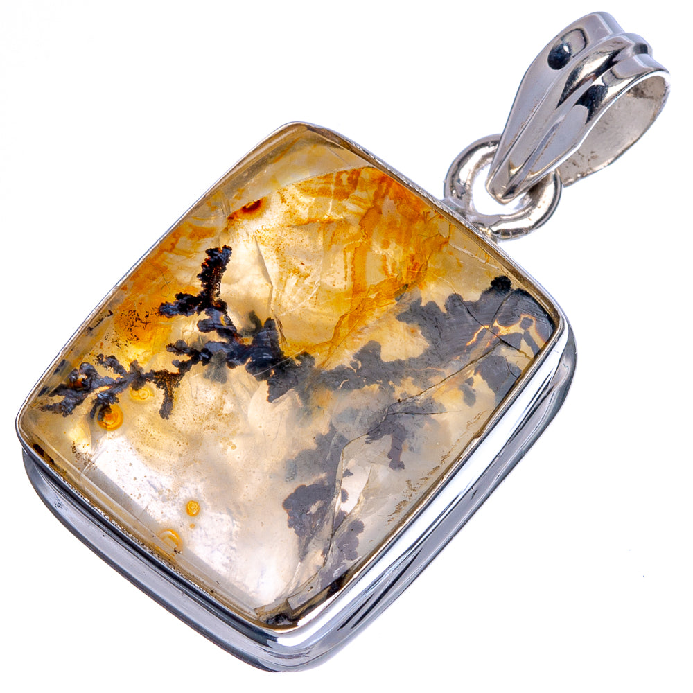 Scenic Dendritic Agate Pendant 1 3/8" (925 Sterling Silver) P40464