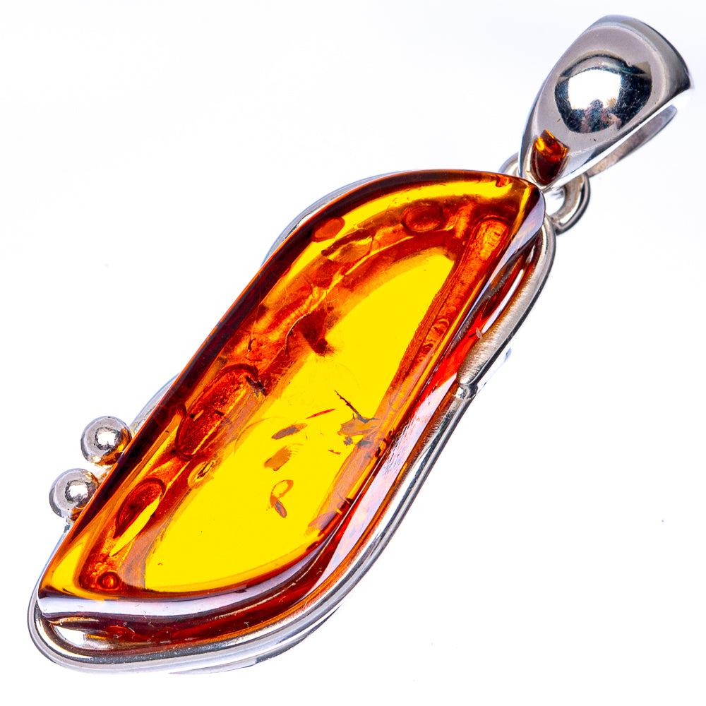 Ana Silver Co Baltic Amber Pendant 1 1/2" (925 Sterlnig Silver)
