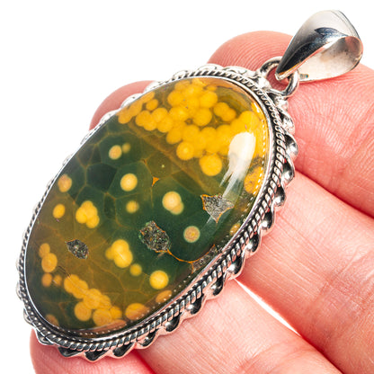 Ocean Jasper 925 Sterling Silver Pendant 2 1/8"