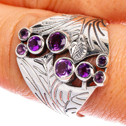 Faceted Amethyst Ring Size 10 (925 Sterling Silver) R147163