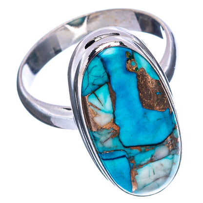 Ice Blue Dahlia Mohave Turquoise Ring Size 9 (.925 Sterling Silver)