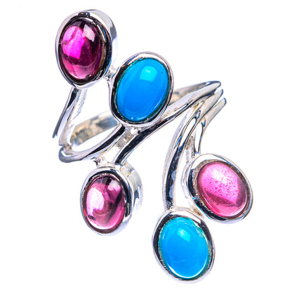 Sleeping Beauty Turquoise, Garnet Ring Size 6 (925 Sterling Silver) R142453