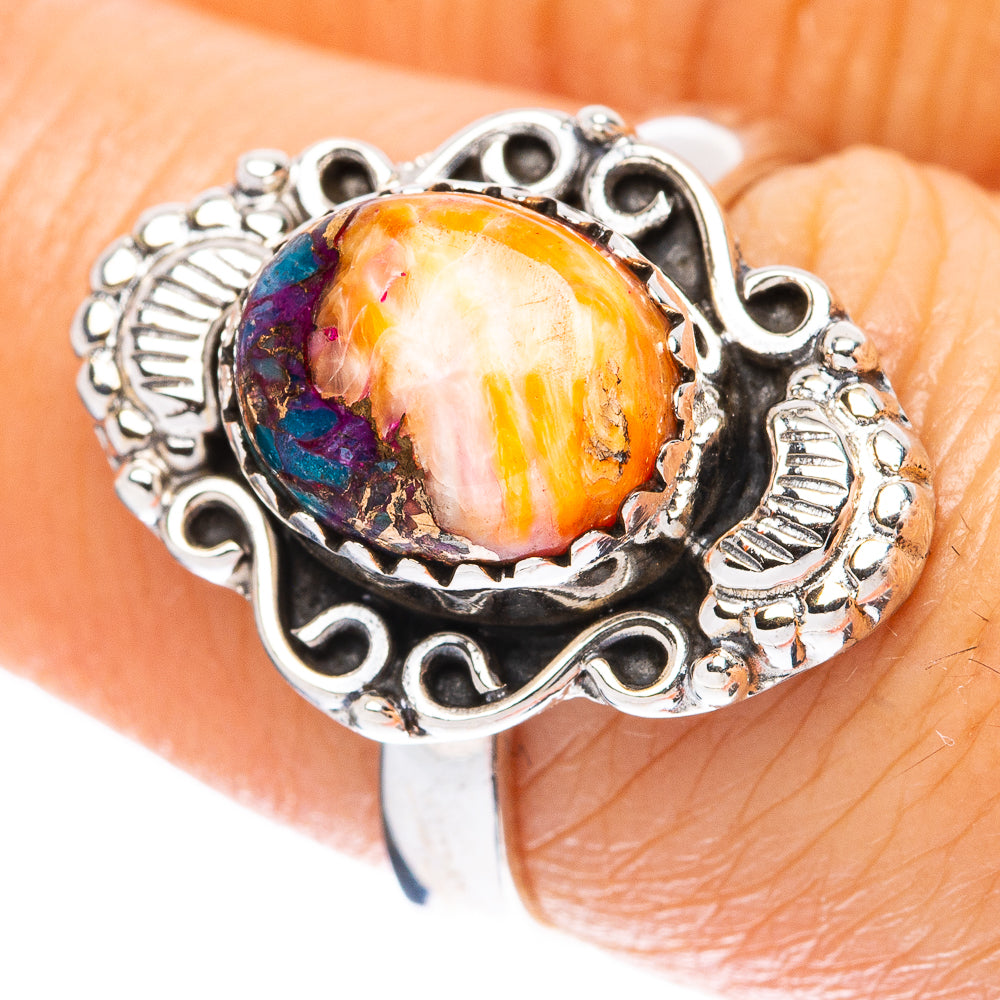 Spiny Oyster Turquoise Ring Size 7.25 (925 Sterling Silver) R4066