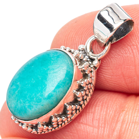 Amazonite Pendant 1 1/8" (925 Sterling Silver) P42827