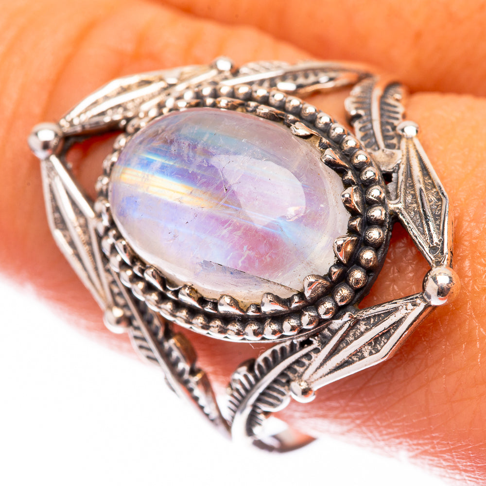 Rainbow Moonstone 925 Sterling Silver Ring Size 10 (925 Sterling Silver) RING140329