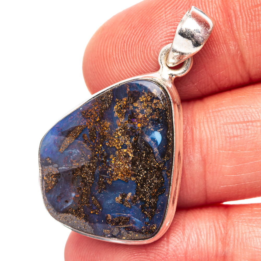 Boulder Opal Pendant 1 3/8" (.925 Sterling Silver)