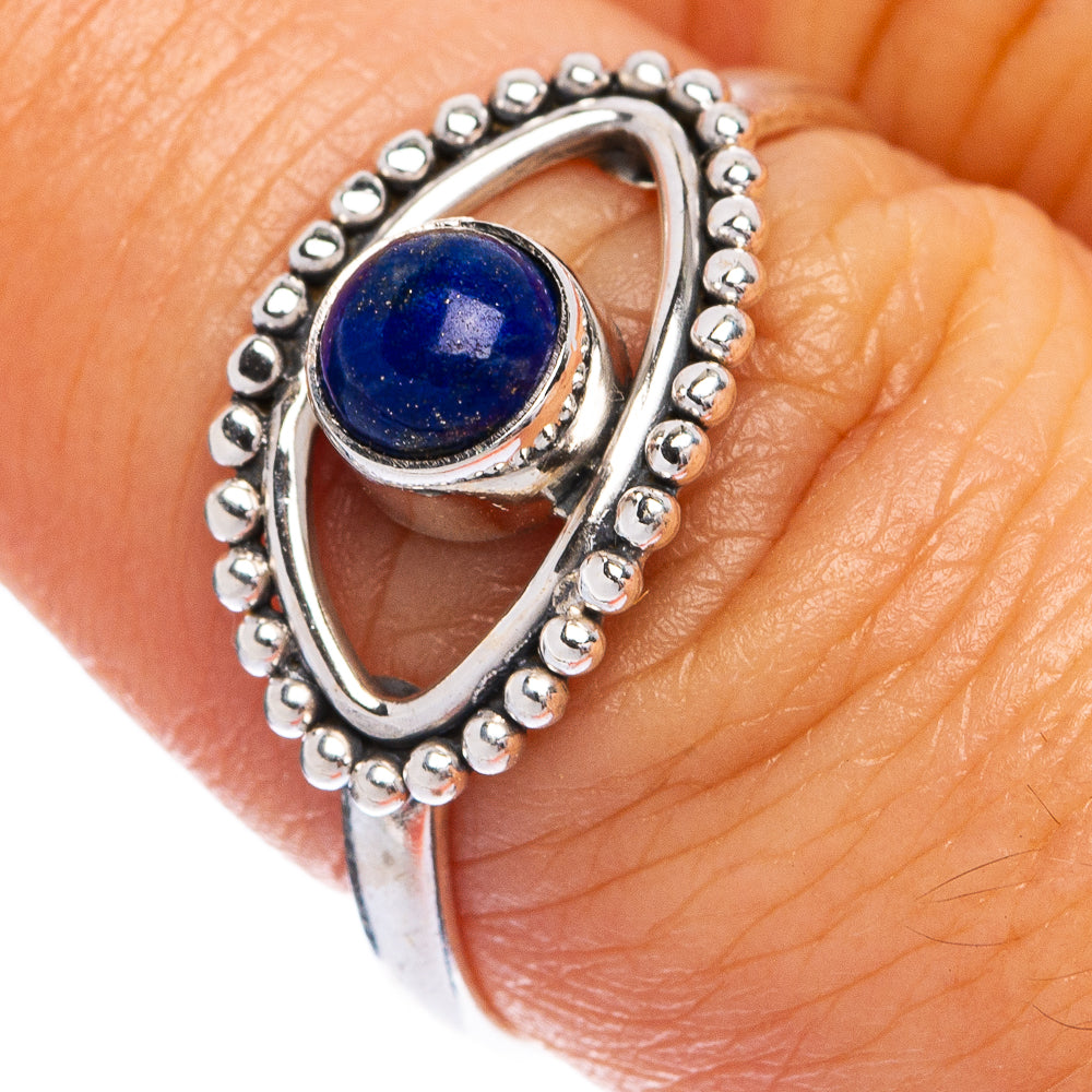 Lapis Lazuli Dainty Ring Size 8.25 (925 Sterling Silver) R145460