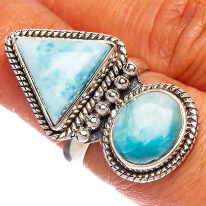 Large Larimar Ring Size 5.5 (925 Sterling Silver) R1128