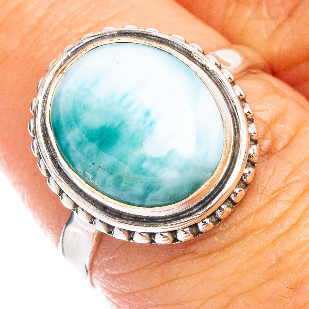 Rare Larimar Ring Size 7 (925 Sterling Silver) R7796