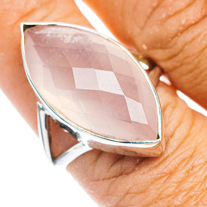 Premium Faceted Rose Quartz Ring Size 8.75 (.925 Sterling Silver)