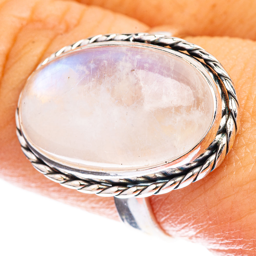 Rainbow Moonstone Ring Size 9 (925 Sterling Silver) R142668