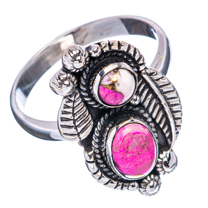 Native Style Cotton Candy Turquoise Ring Size 9.25 (.925 Sterling Silver)