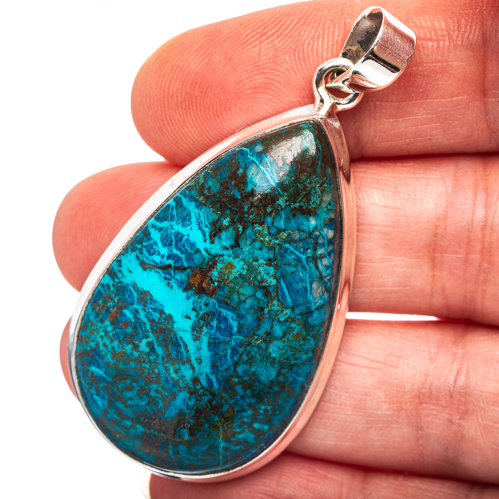 Shattuckite Pendant 2 1/8" (.925 Sterling Silver)