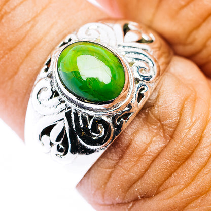 Green Turquoise Ring Size 8 (.925 Sterling Silver)