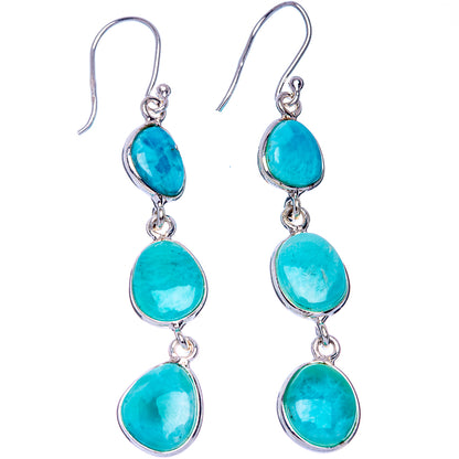 Larimar Earrings 2 1/4" (925 Sterling Silver) E433497
