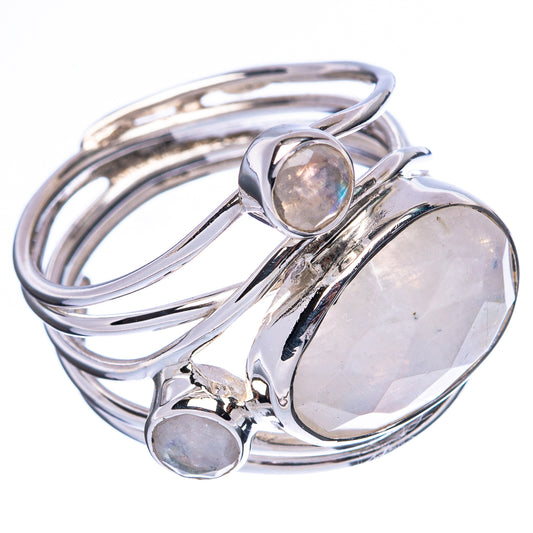 Asc Premium Rainbow Moonstone Ring Size 6.75 (925 Sterling Silver) R3492