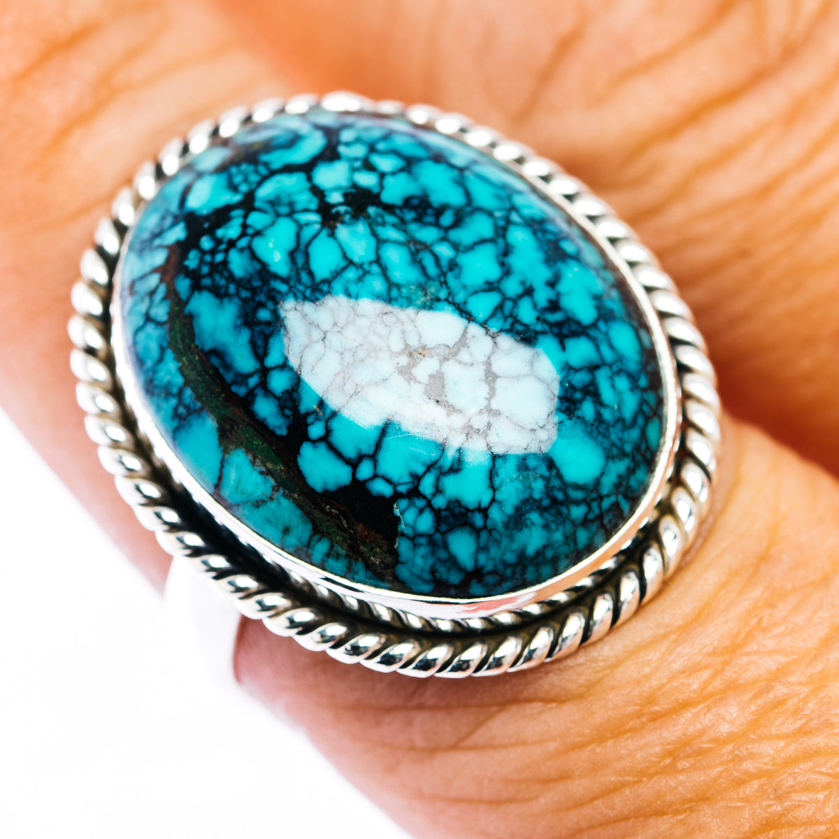Premium Tibetan Turquoise Ring Size 9 (.925 Sterling Silver)