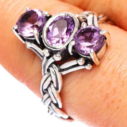Faceted Amethyst Ring Size 9.25 (925 Sterling Silver) R2350