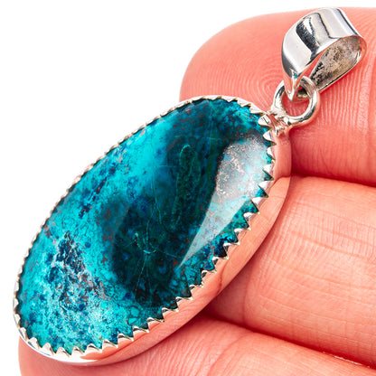 Shattuckite Pendant 1 5/8" (.925 Sterling Silver)