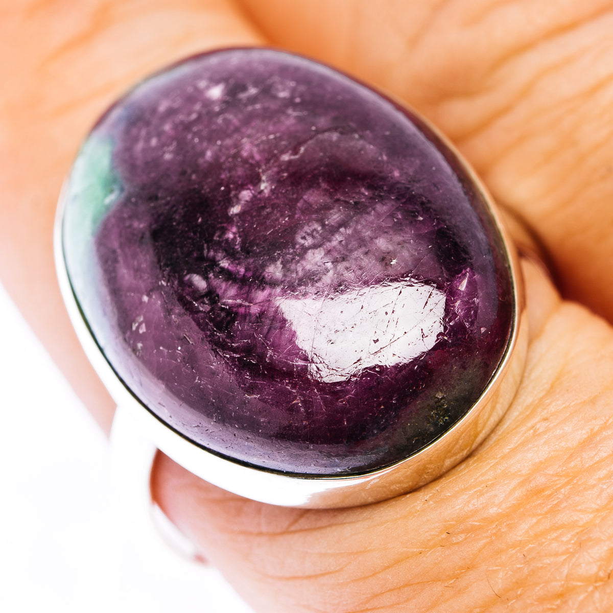 Fire Ruby Zoisite Ring Size 9.5 (.925 Sterling Silver)