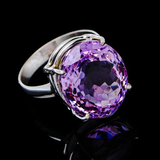 13.49ct Faceted Brazilian Amethyst Ring Size 9.25 (.925 Sterling Silver)