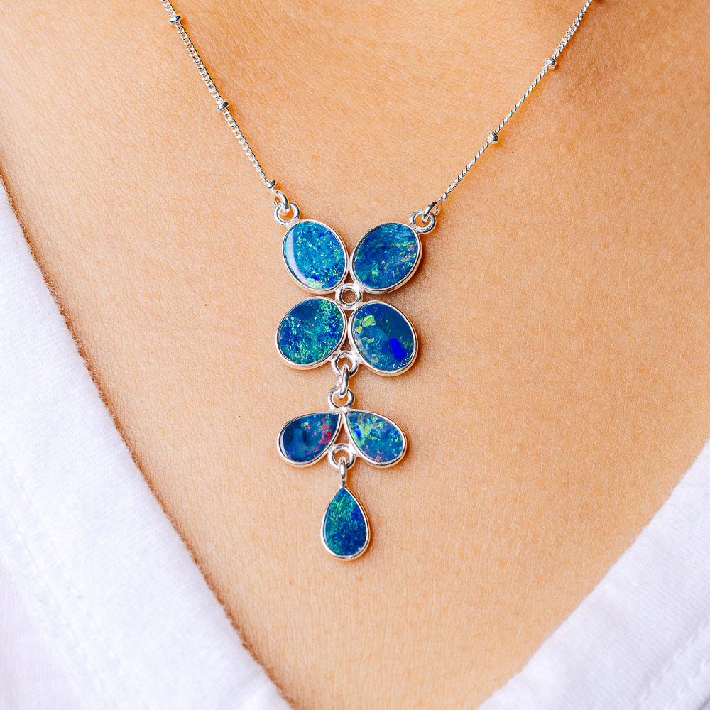 Doublet Opal Necklace 16.625 (925 Sterling Silver) N90187