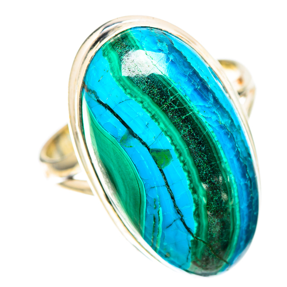 925 sterling silver ring with oval blue-green cabochon, detailed stone band.