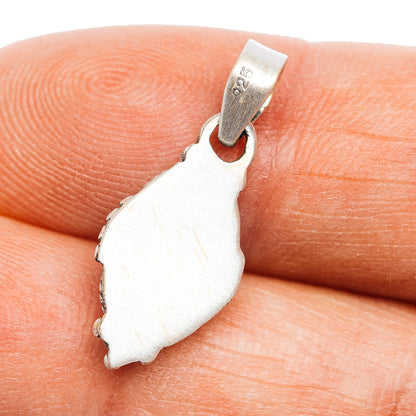 Southwestern Style Golden Hills Turquoise Pendant 7/8" (.925 Sterling Silver)