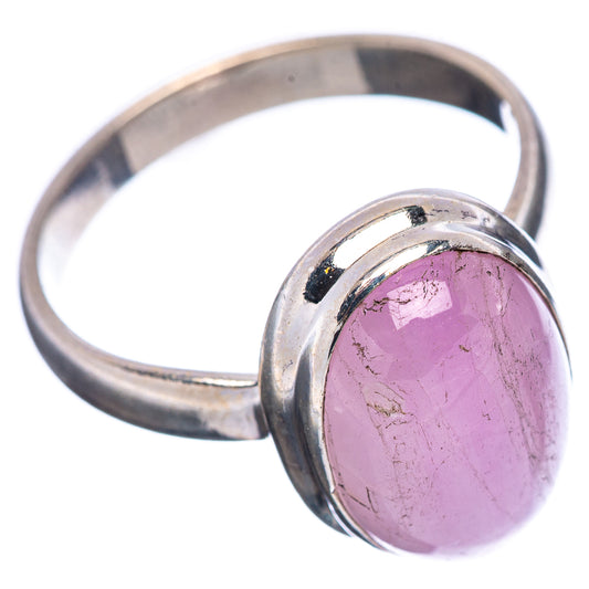 Sterling silver Kunzite ring, size 8, pink oval gemstone with split band view