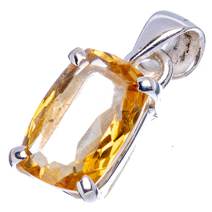 Faceted Citrine Dainty Pendant 7/8" (.925 Sterling Silver)