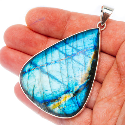 Gigantic Premium Spectrolite Pendant 2 3/4" (.925 Sterling Silver) PD52326