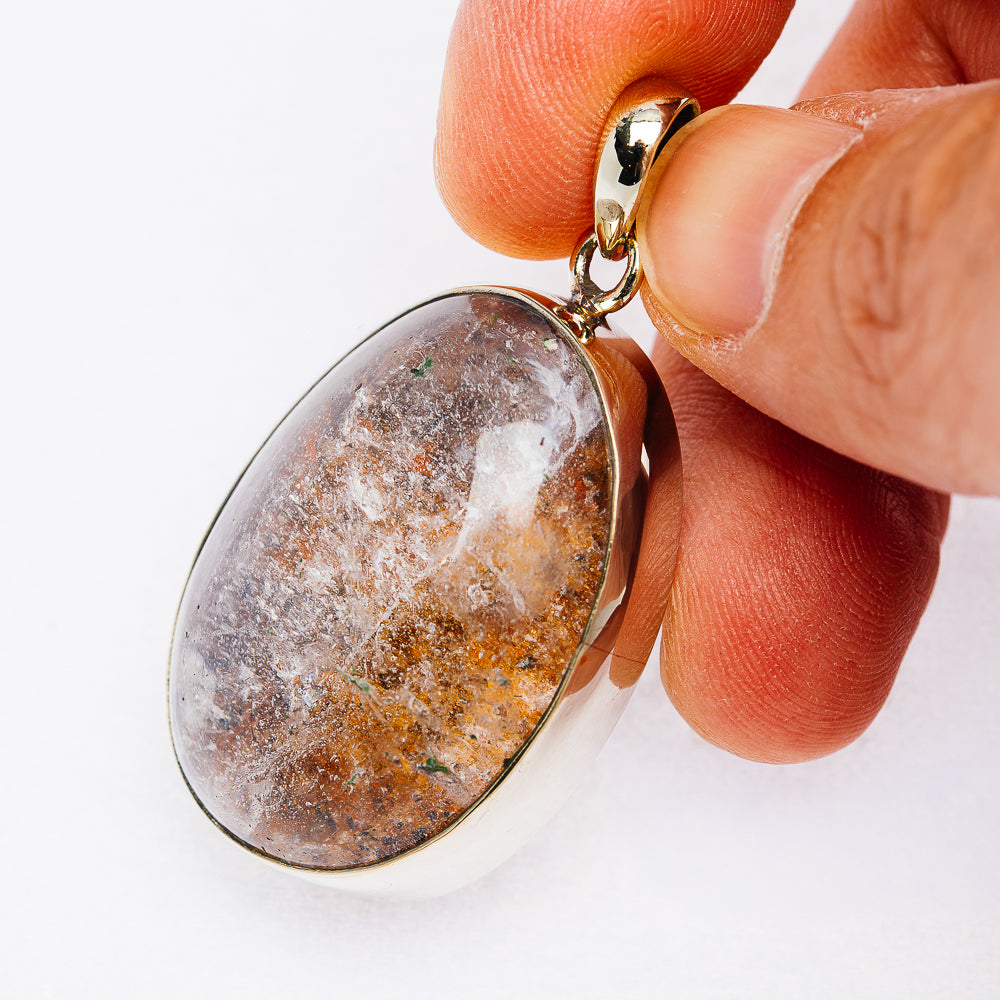 Garden Quartz Pendant 1 7/8" (German Silver)