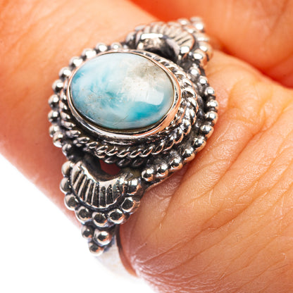 Larimar Dainty Ring Size 7 (925 Sterling Silver) R142590