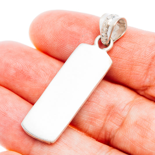 Southwestern Style Kingman Turquoise Pendant 1 3/4" (.925 Sterling Silver)