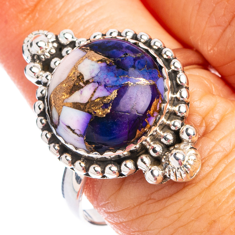 Purple Dahlia Mohave Turquoise Ring Size 9 (.925 Sterling Silver)