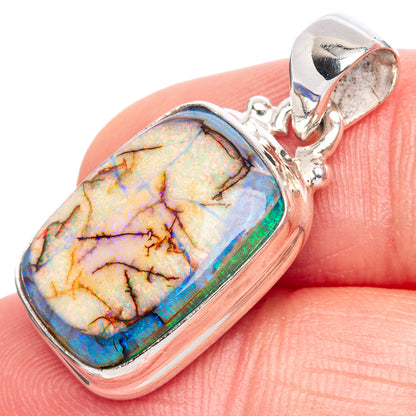 Rare Sterling Opal Pendant 1 1/8" (925 Sterling Silver) P42110