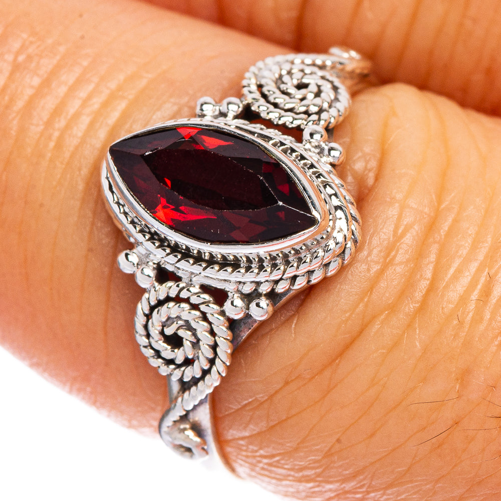 Garnet Dainty Ring Size 7.25 (925 Sterling Silver) R147283