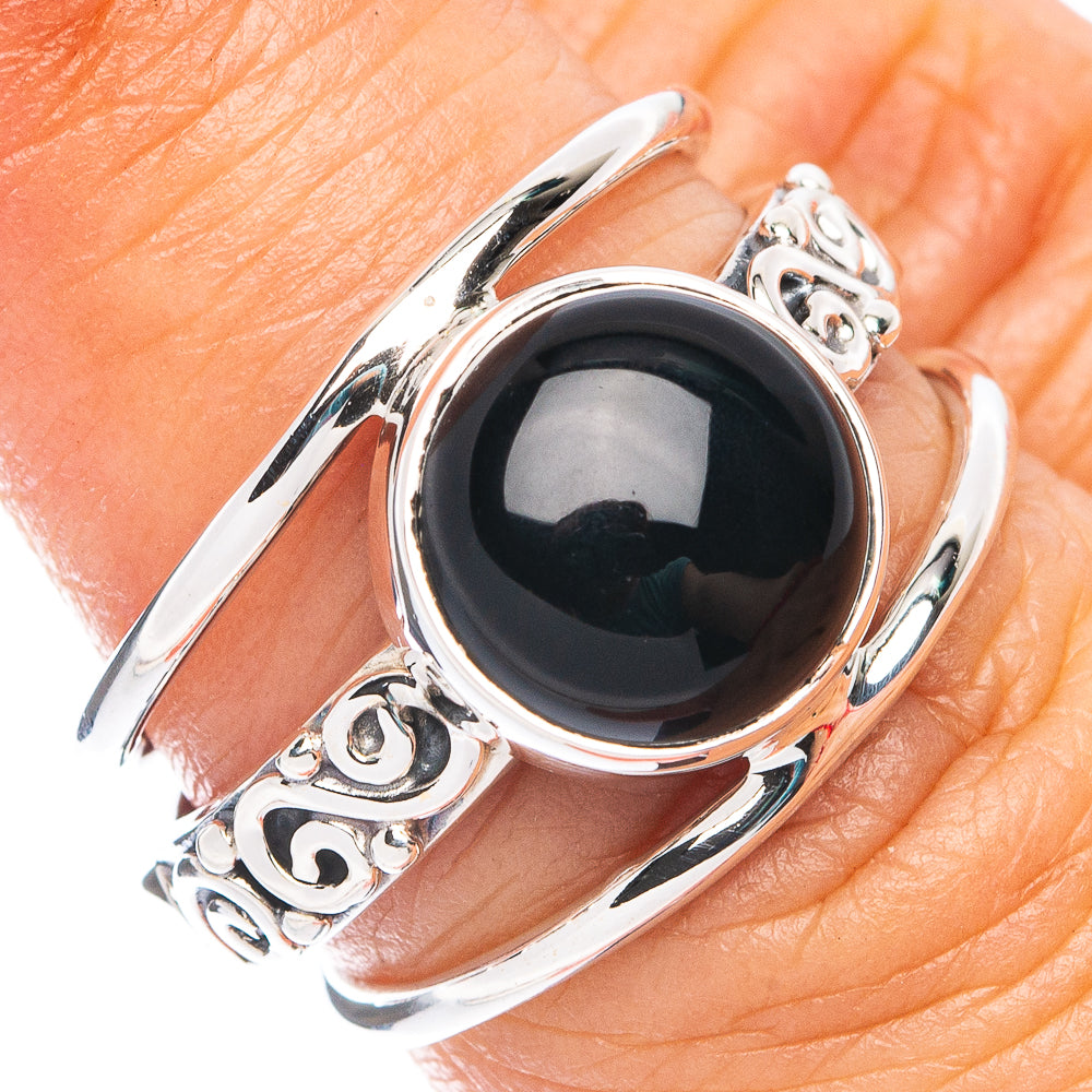 Premium Black Onyx Ring Size 6.5 (925 Sterling Silver) R7666