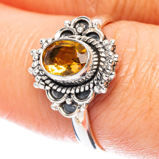 Value Faceted Citrine Ring Size 7.5 (925 Sterling Silver) R3377