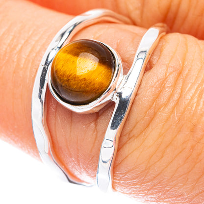 Tiger Eye Dainty Ring Size 6.75 (925 Sterling Silver) R5851