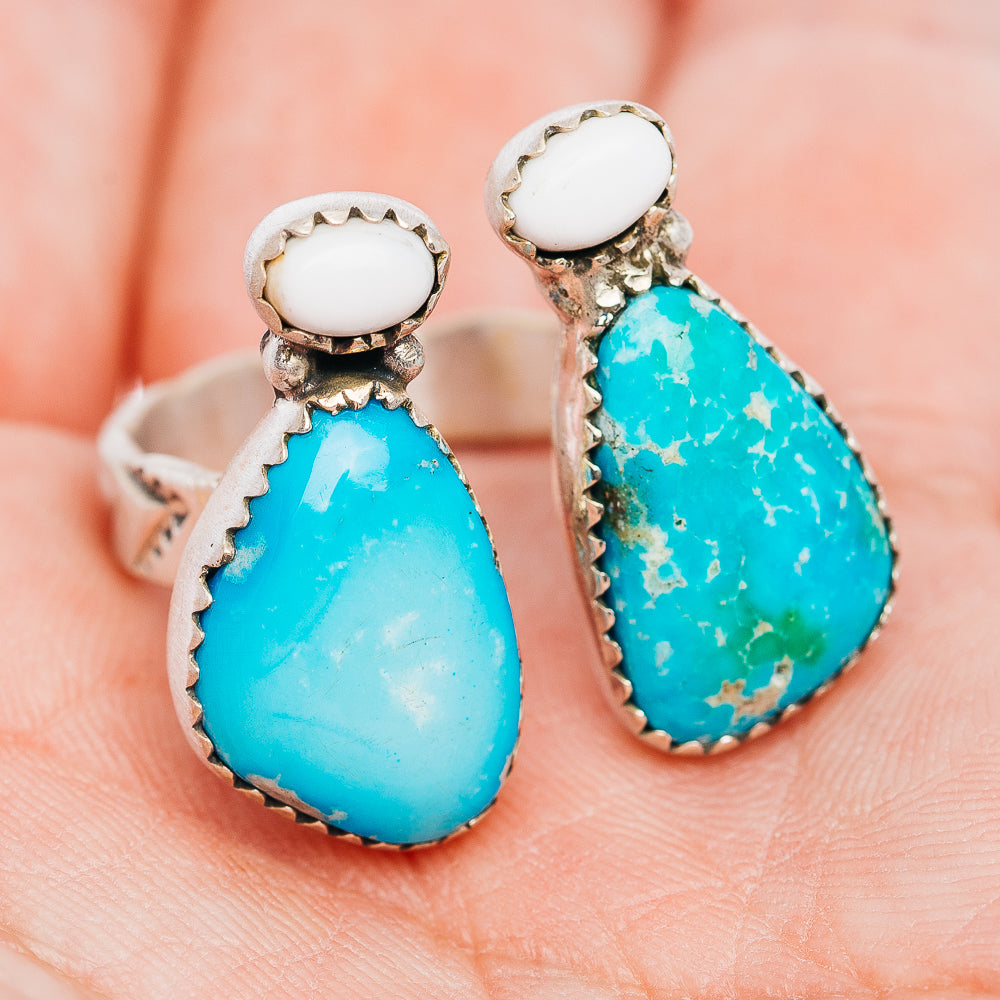 Exclusive Sierra Bella Turquoise, White Buffalo Turquoise Ring Size 7.5 (.925 Sterling Silver)