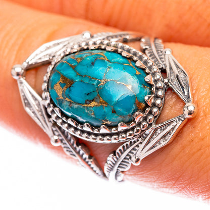Blue Copper Composite Turquoise 925 Sterling Silver Ring Size 8.5 (925 Sterling Silver) RING140307