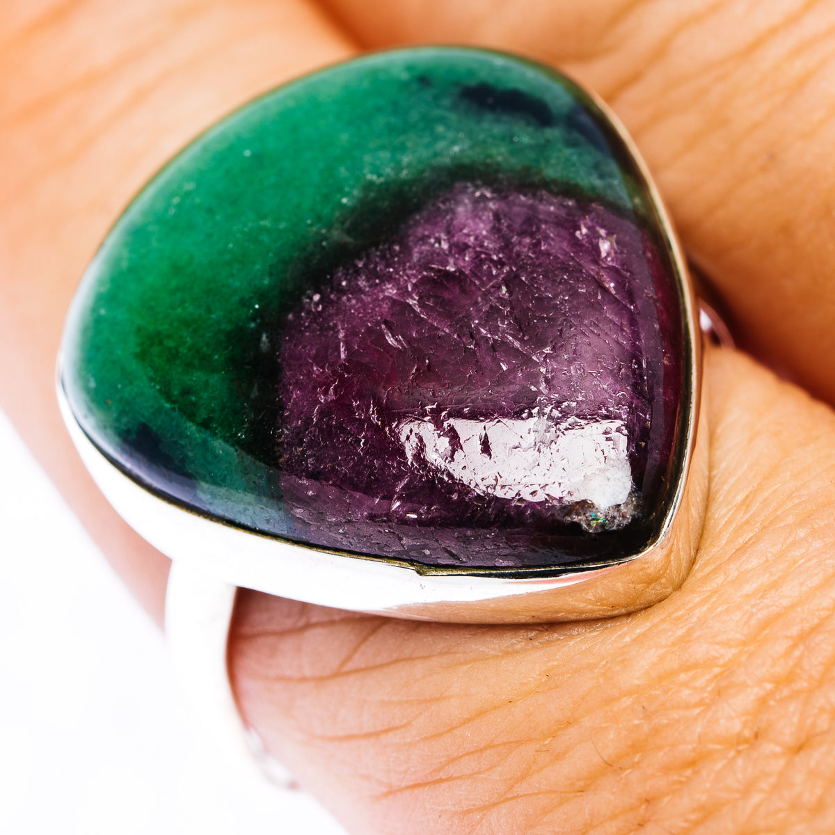 Fire Ruby Zoisite Ring Size 9.25 (.925 Sterling Silver)